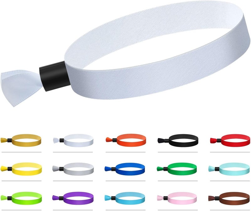 Comflora 100 Pcs Cloth Wristbands for Events - Disposable, Colored Wristbands (Color : White) - Image 1